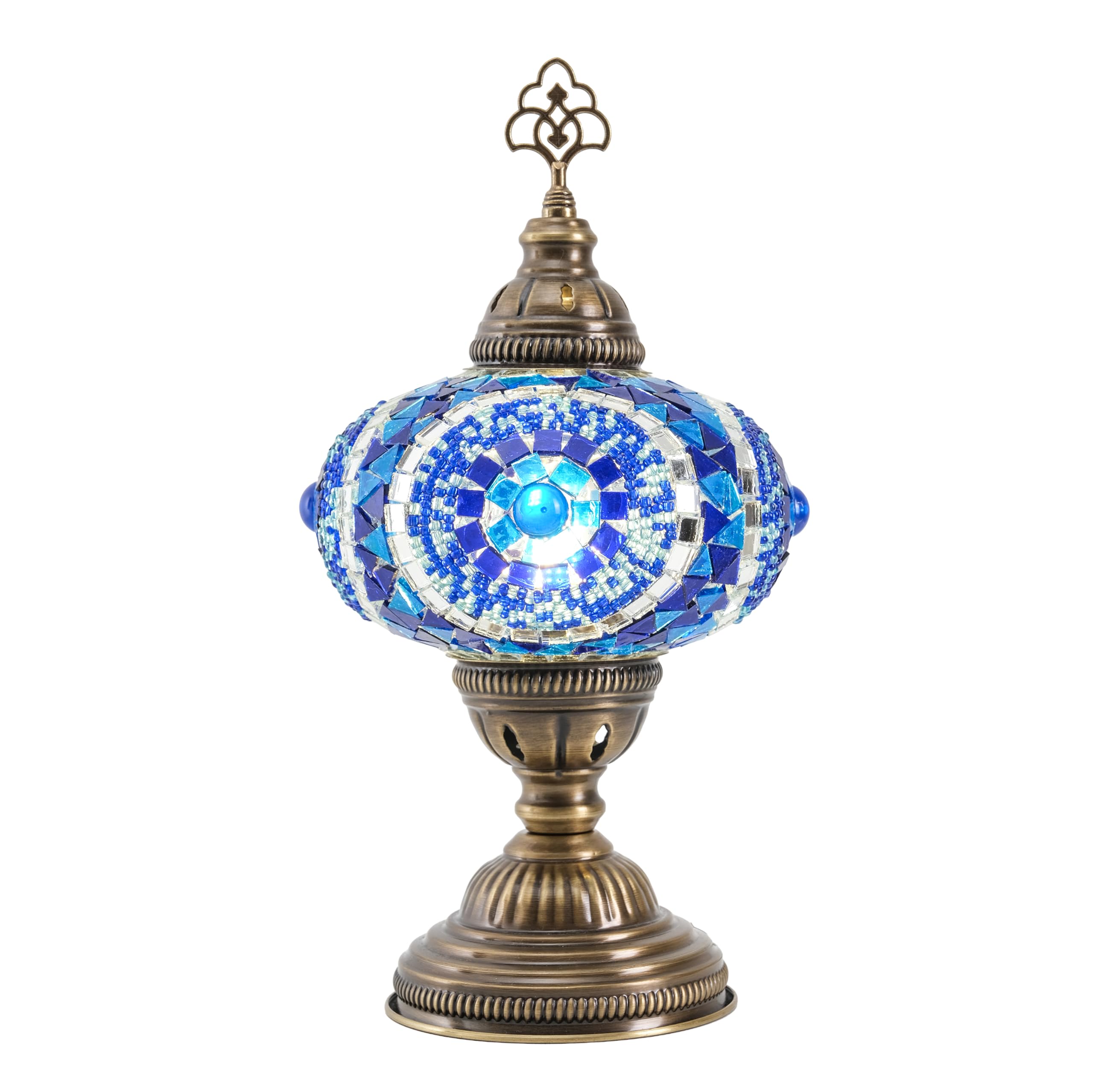 Mozaist Battery Operated Turkish Lamp with Built-in LED Light